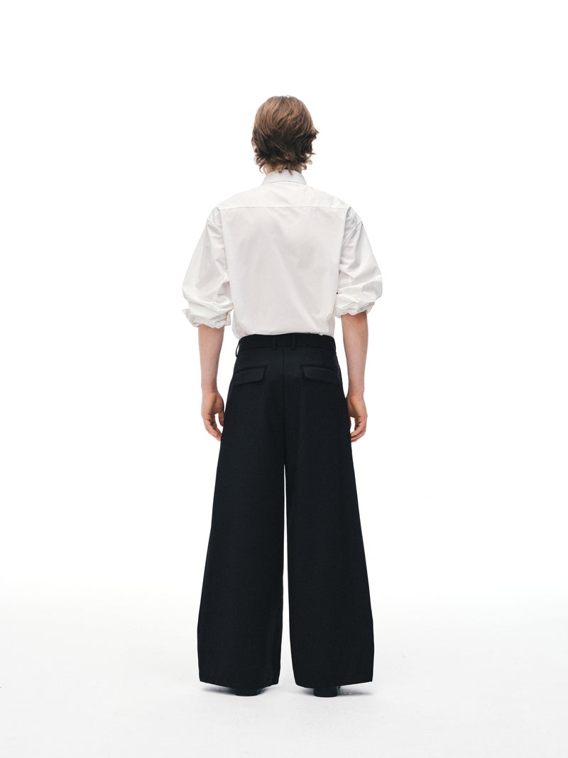 Pantalones con Pliegues de Columna