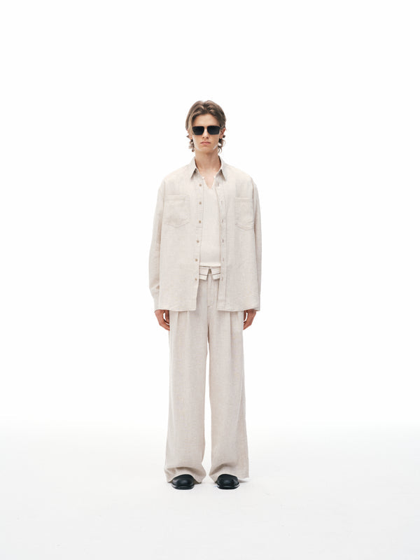 'No Meeting' Pantalones de ramie