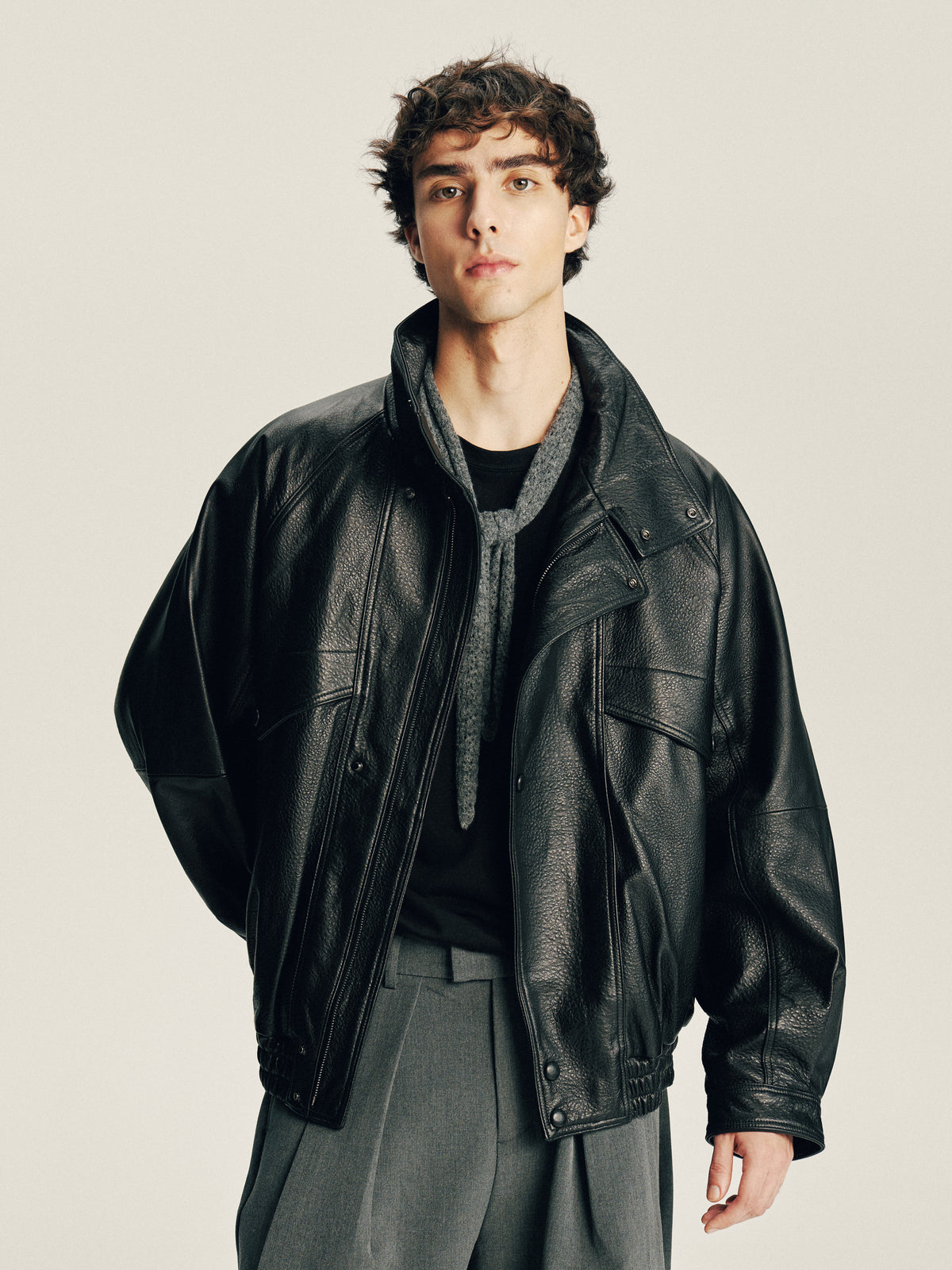 Grain Leather Jacket 01