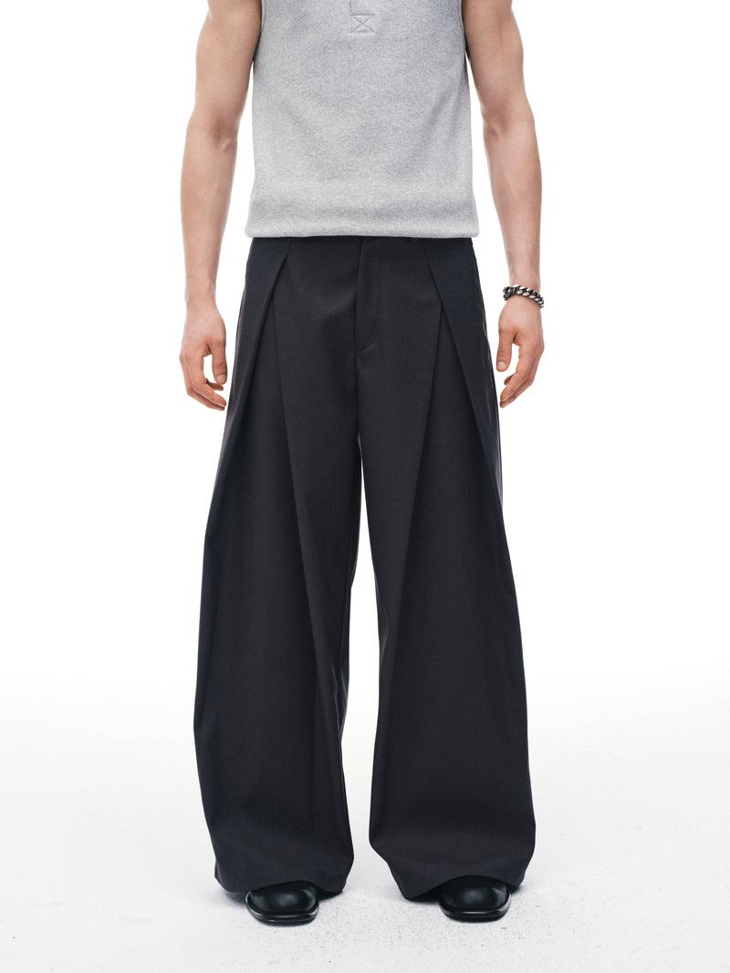 Pantalones con Pliegues de Columna
