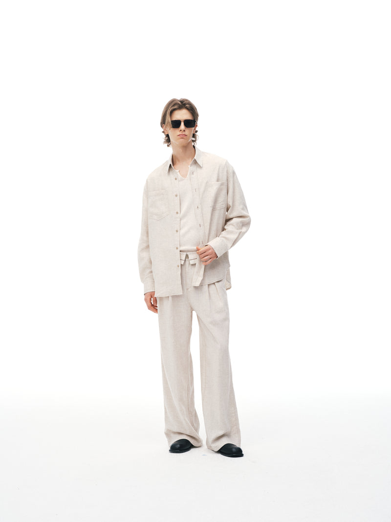 'No Meeting' Pantalones de ramie
