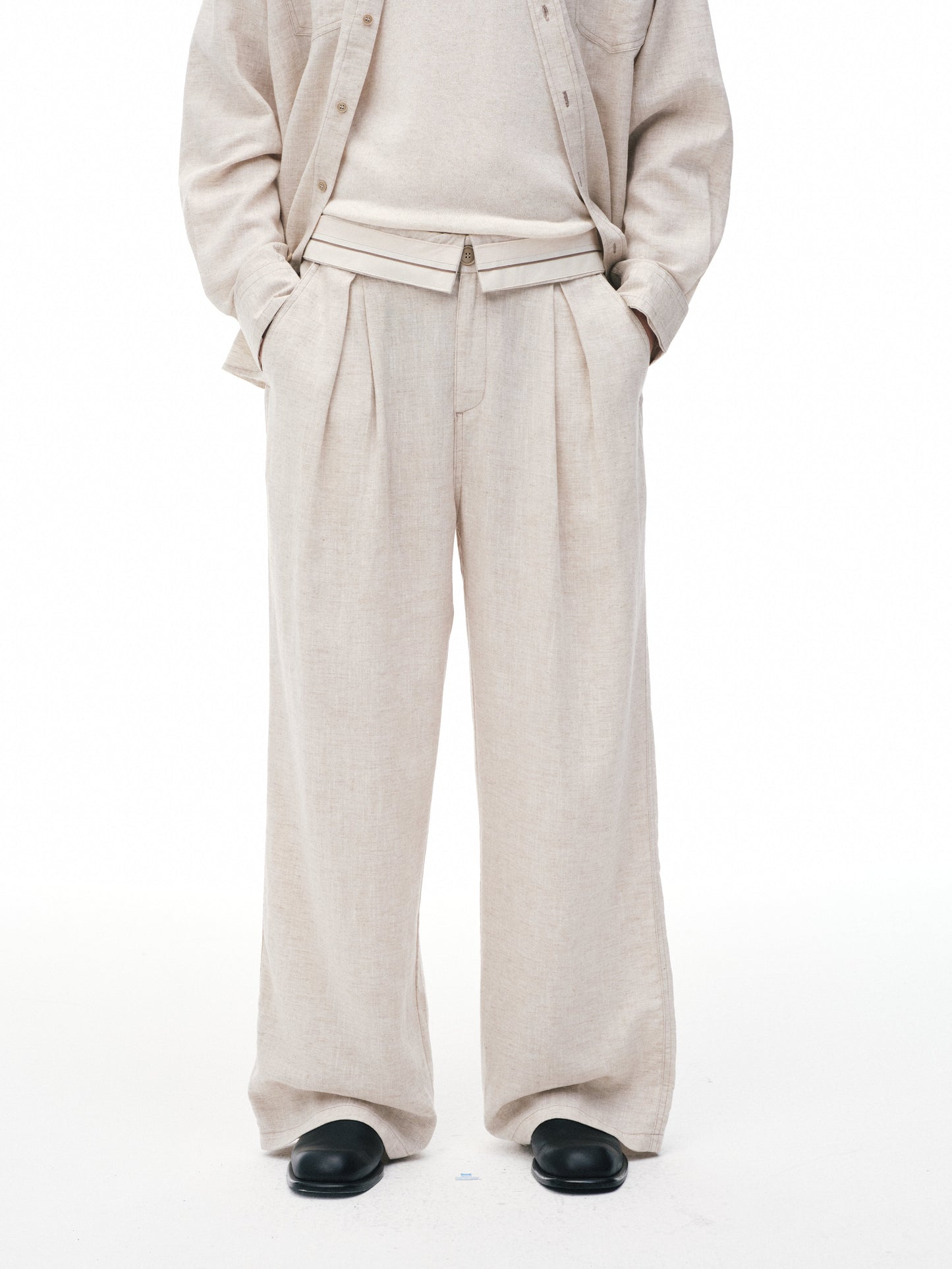 'No Meeting' Ramie Trousers