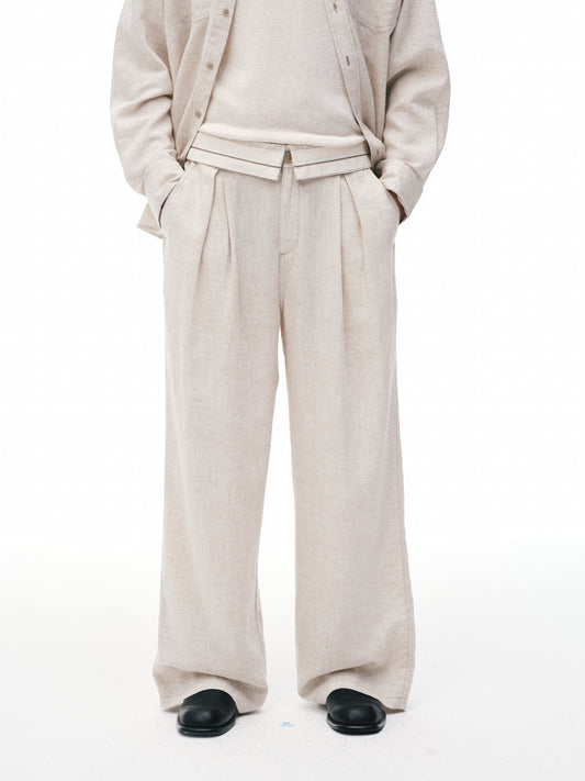 'No Meeting' Ramie Trousers