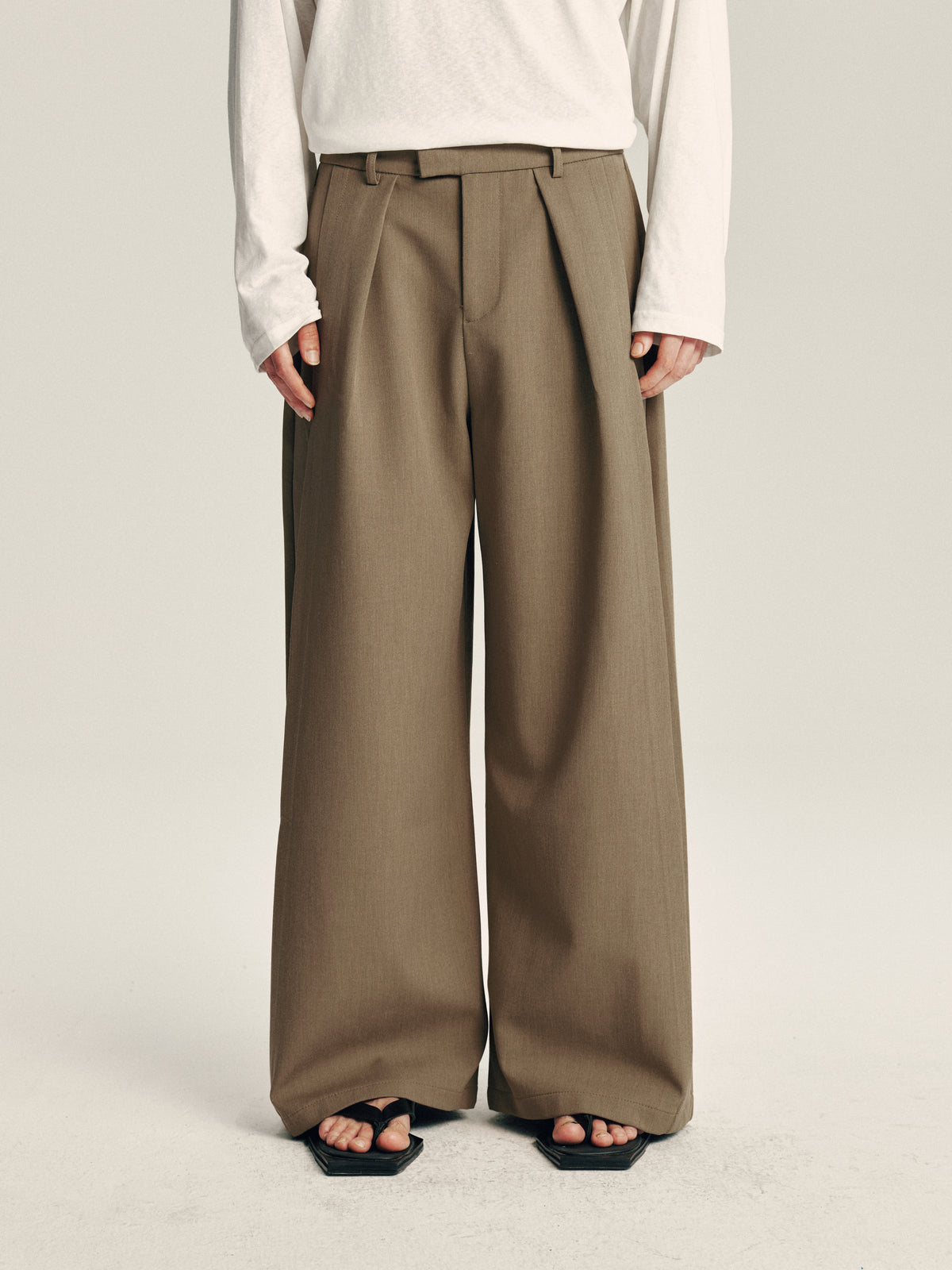 Wide Pleat Trousers