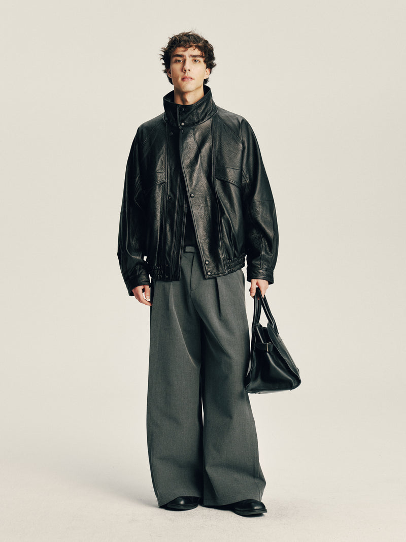 Grain Leather Jacket 01