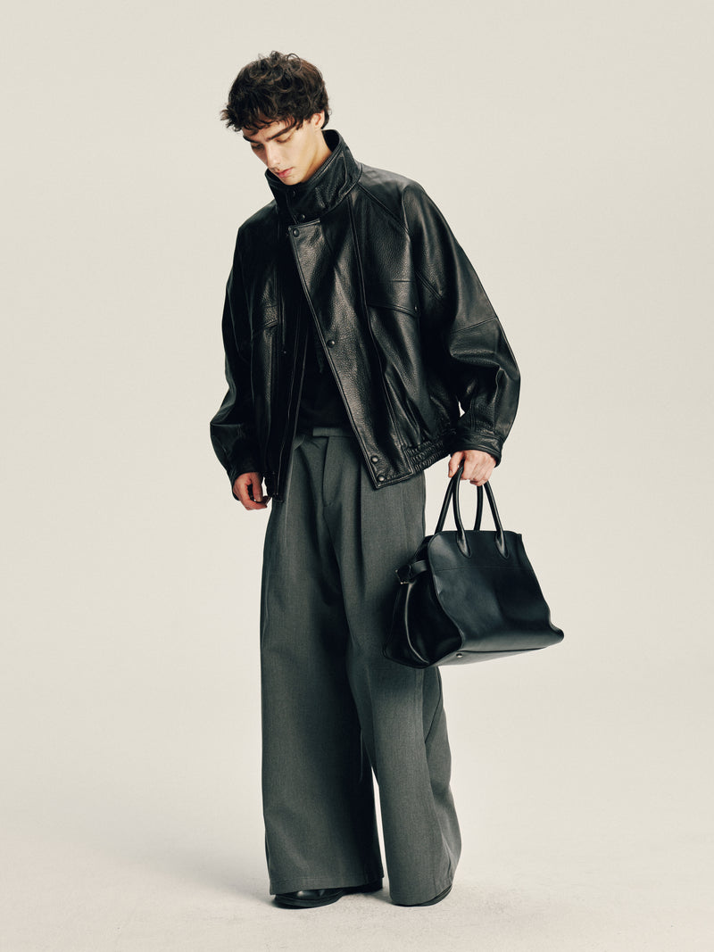 Grain Leather Jacket 01
