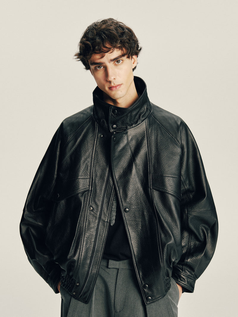 Grain Leather Jacket 01