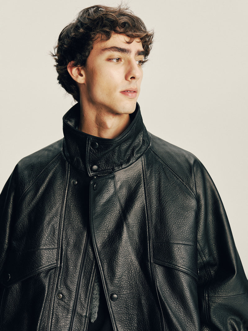Grain Leather Jacket 01