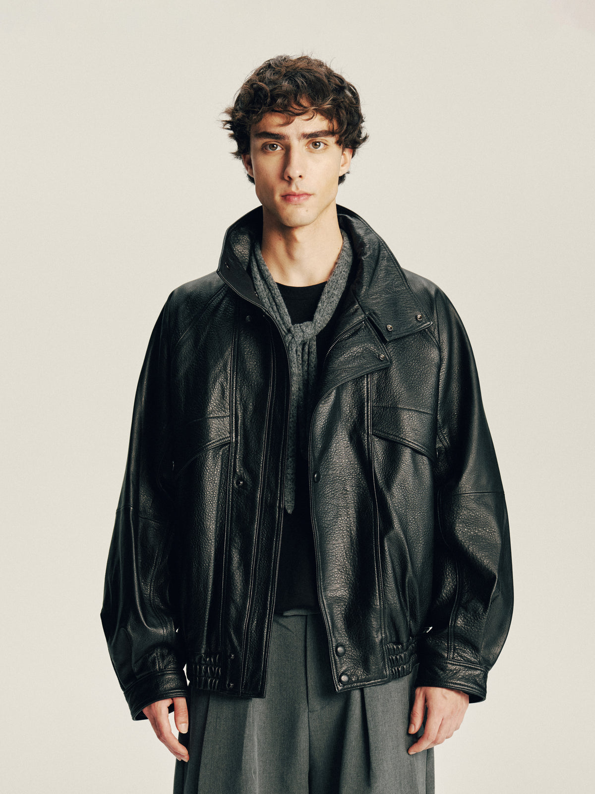 Grain Leather Jacket 01