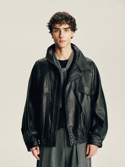 Grain Leather Jacket 01