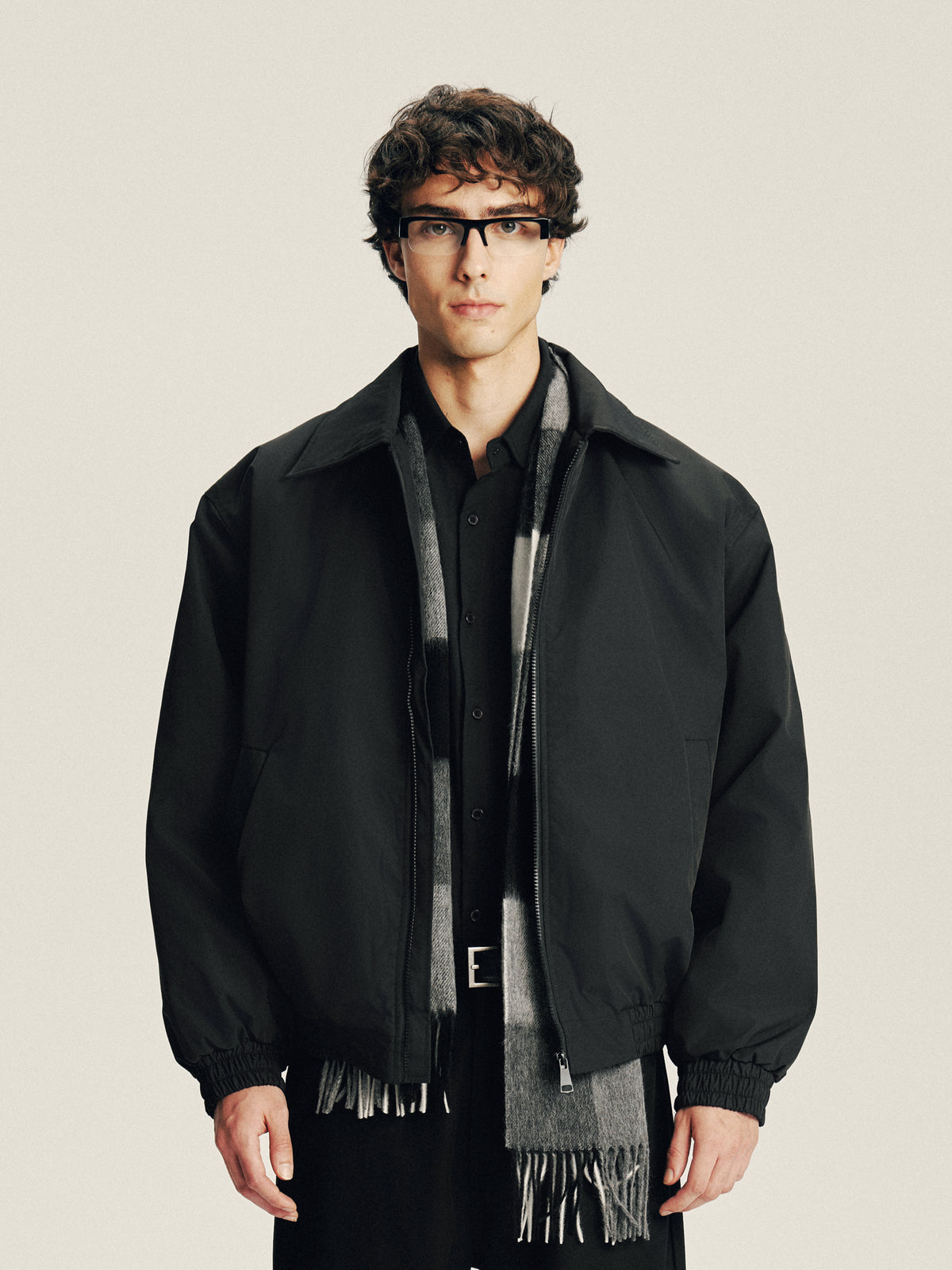 Checked Wool Scarf