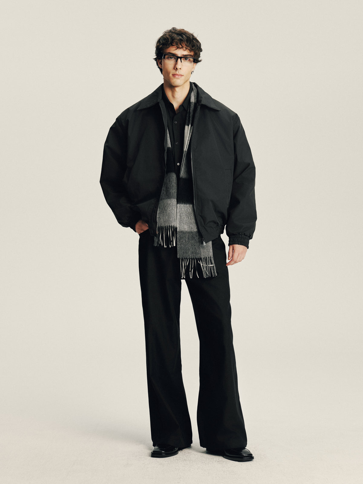 Checked Wool Scarf