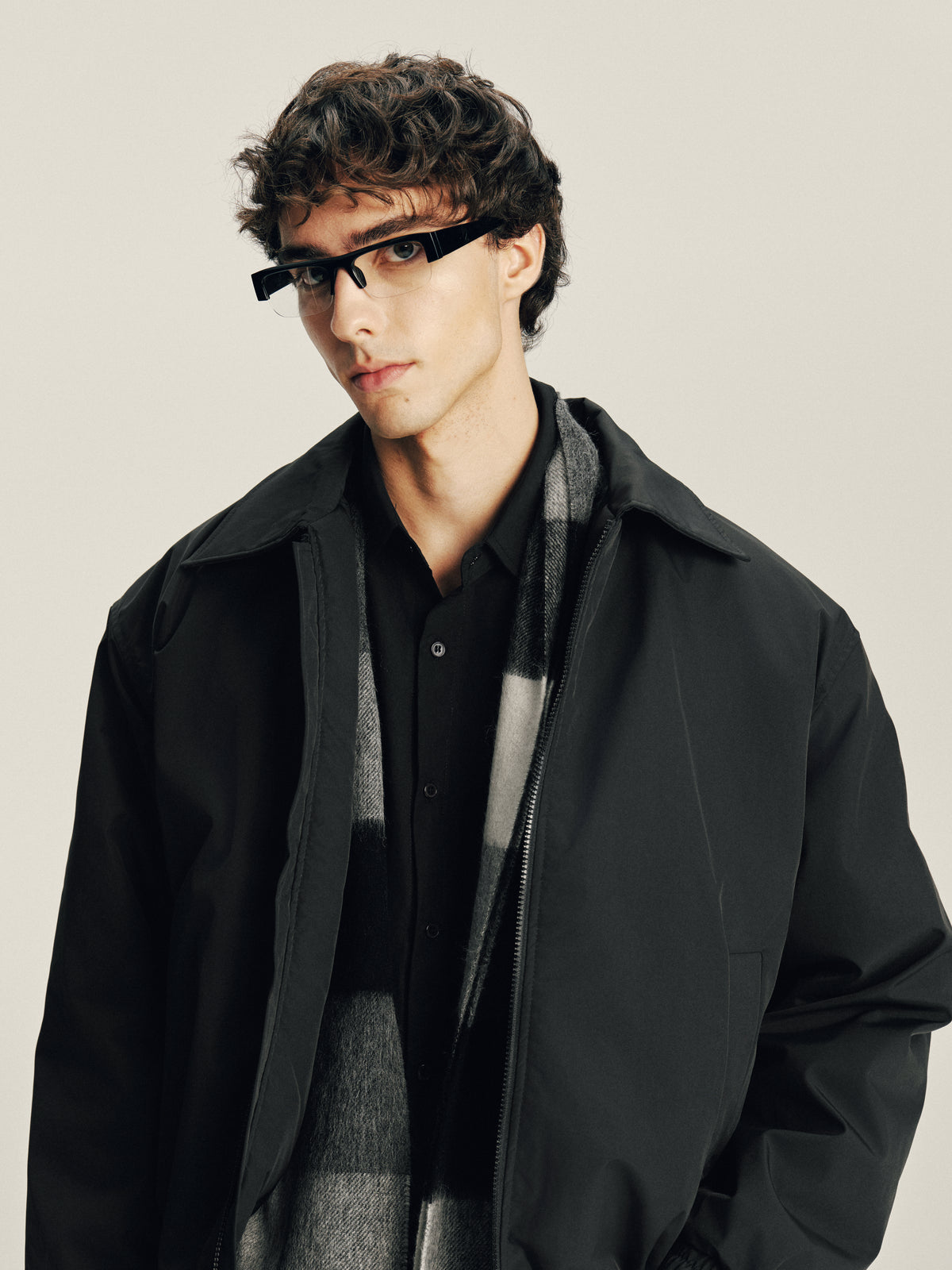 Checked Wool Scarf
