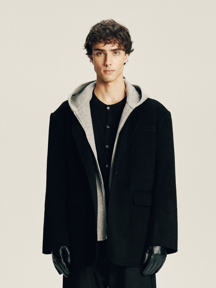 ‘Plan B’ Wool Hooded Blazer