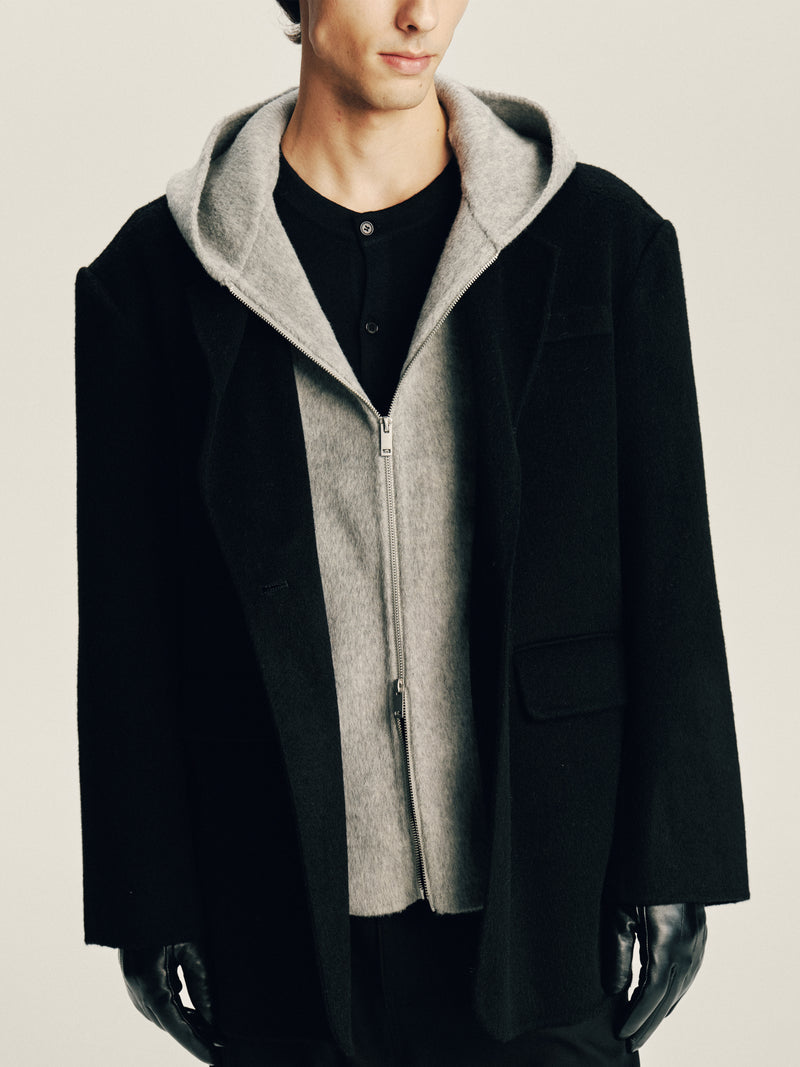 ‘Plan B’ Wool Hooded Blazer