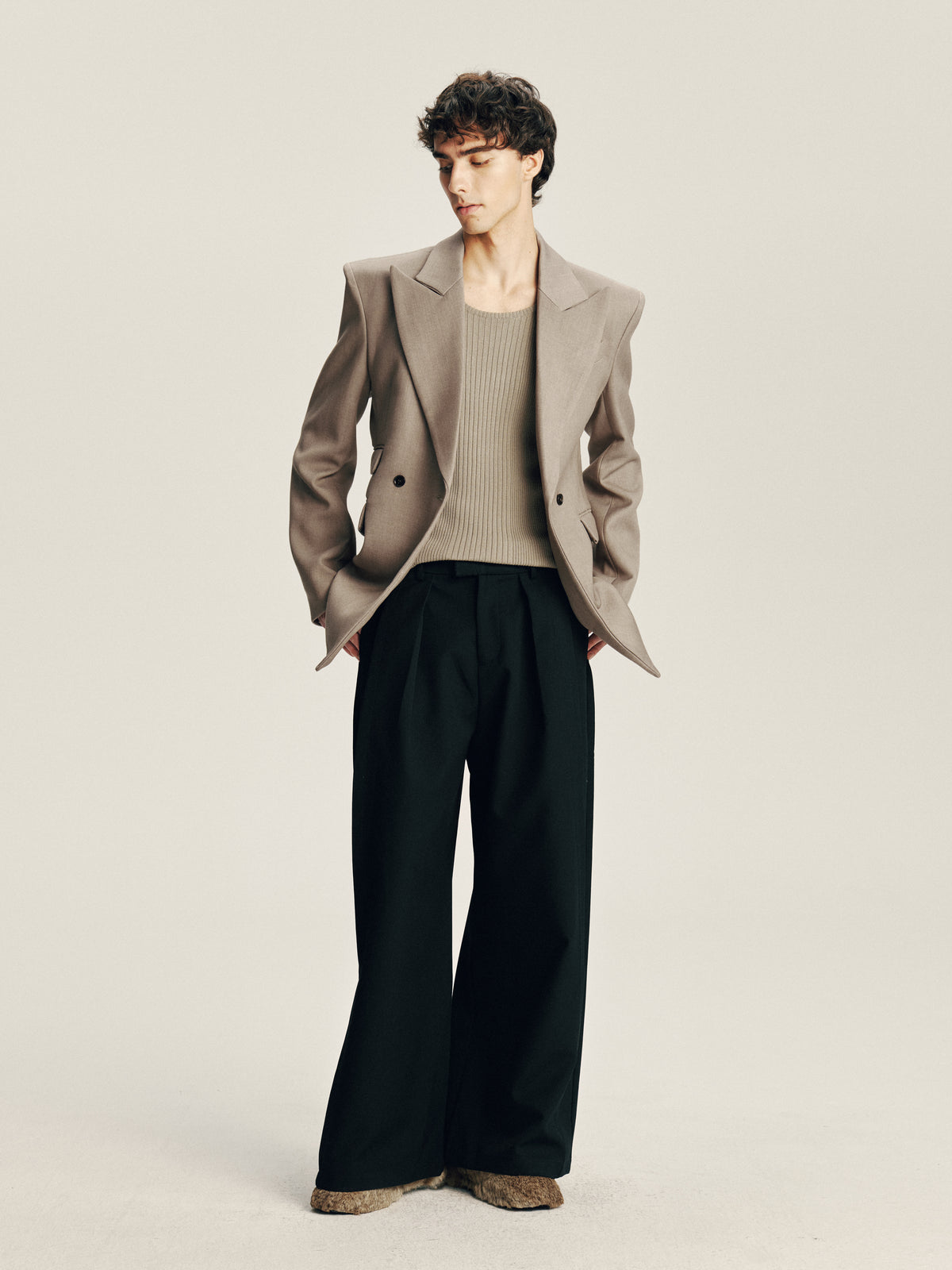 Wide Pleat Trousers