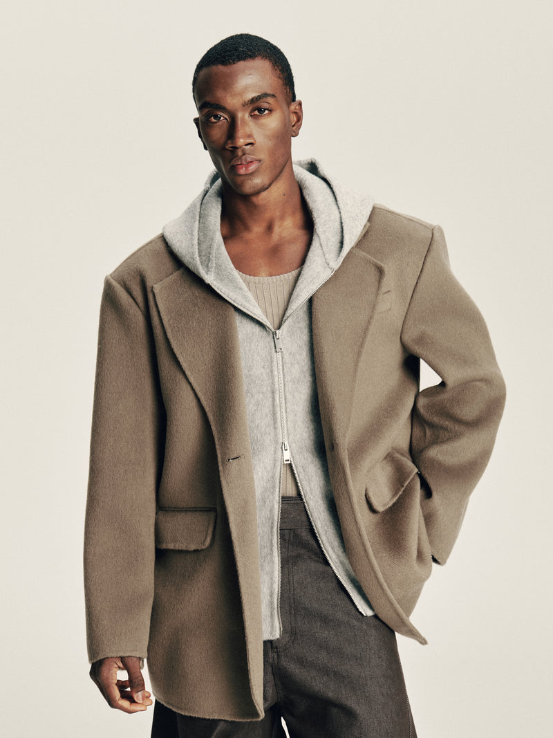 ‘Plan B’ Wool Hooded Blazer