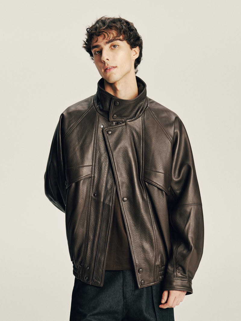 Grain Leather Jacket 01
