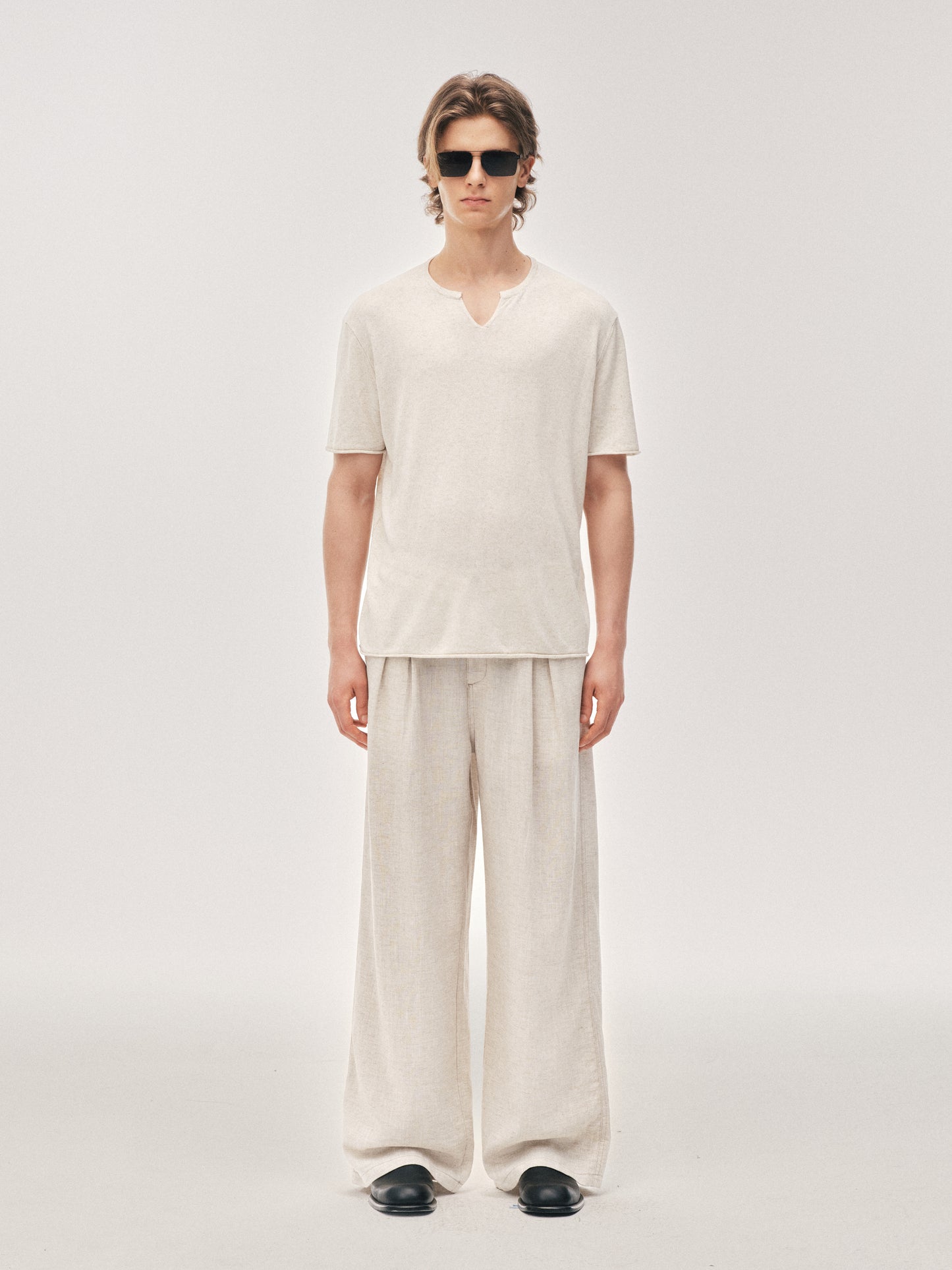'No Meeting' Pantalones de ramie