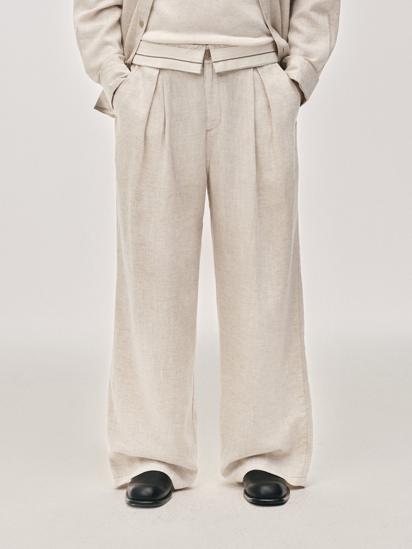 'No Meeting' Pantalones de ramie