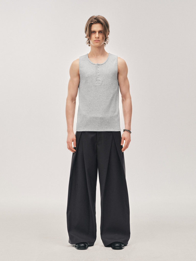 Pantalones con Pliegues de Columna