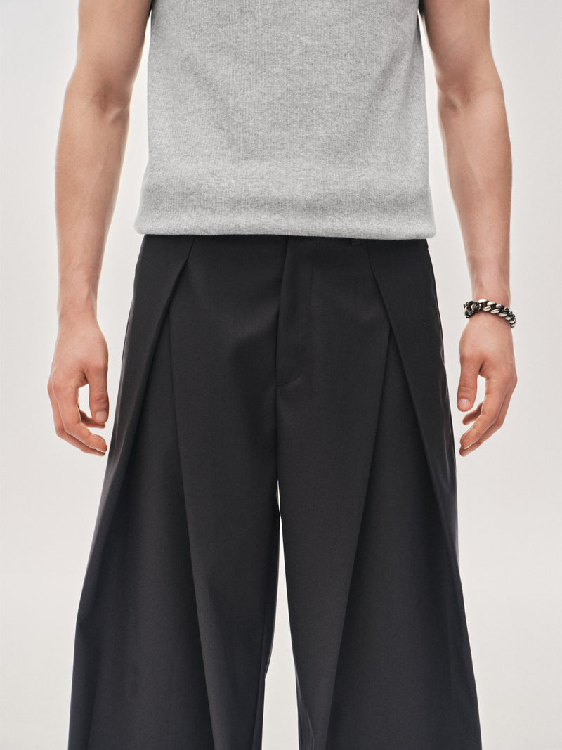 Pantalons à plis colonne