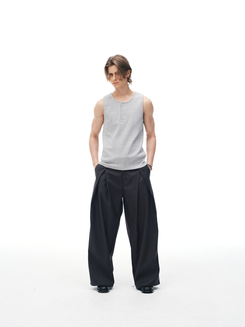 Pantalones con Pliegues de Columna