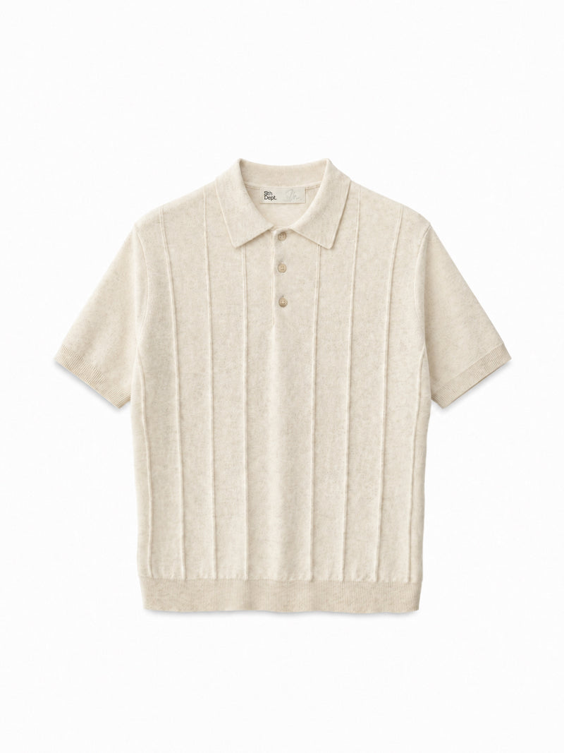 Polo en tricot côtelé