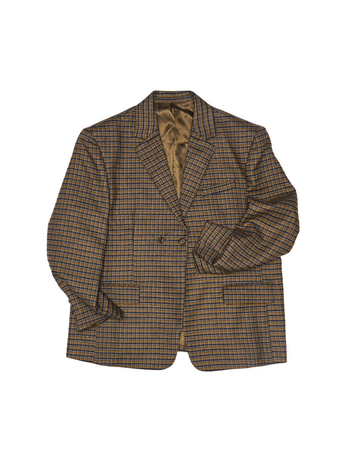 Soft Check Blazer in Orange Blue