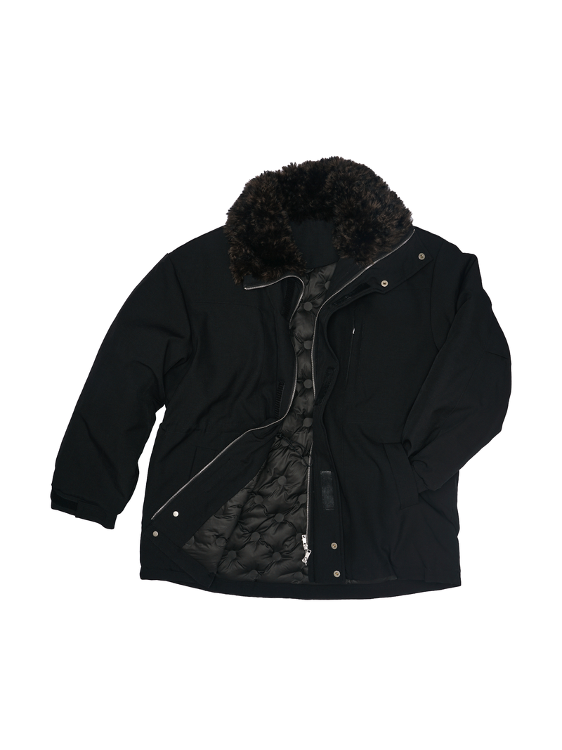 Shearling Collar Field Jacket in Black