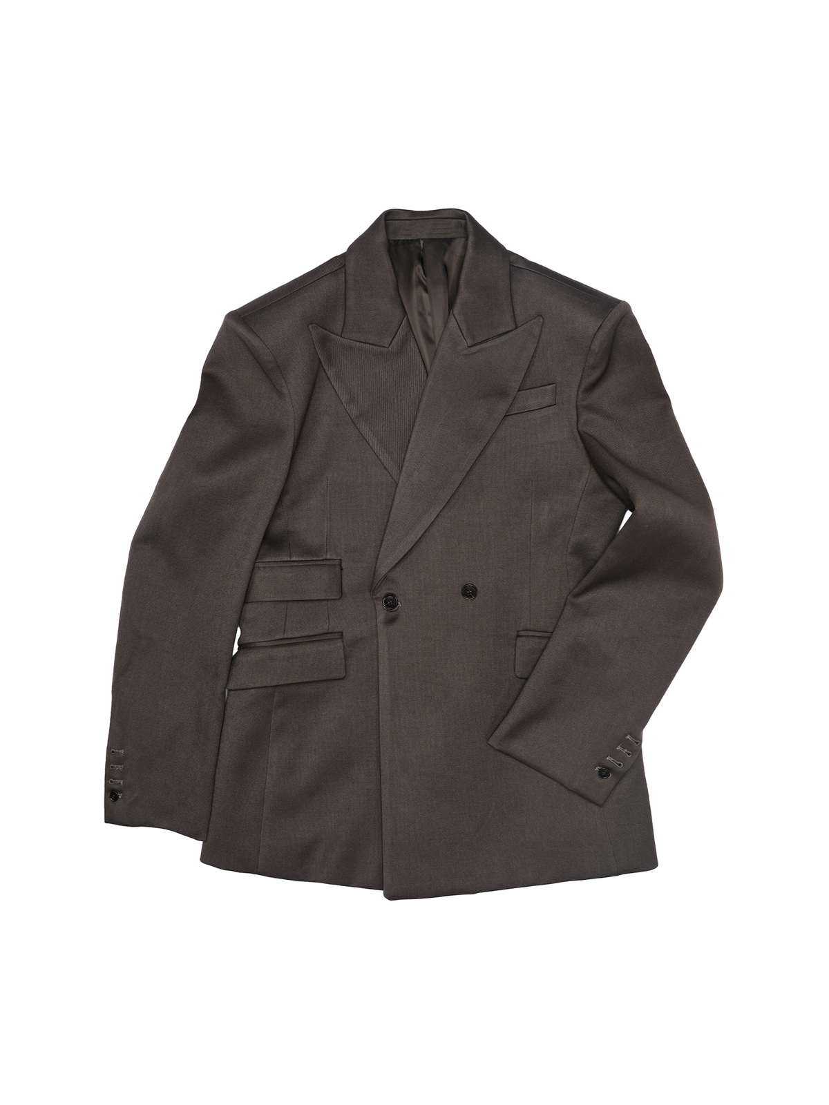 Blazer doux à double boutonnage in Taupe