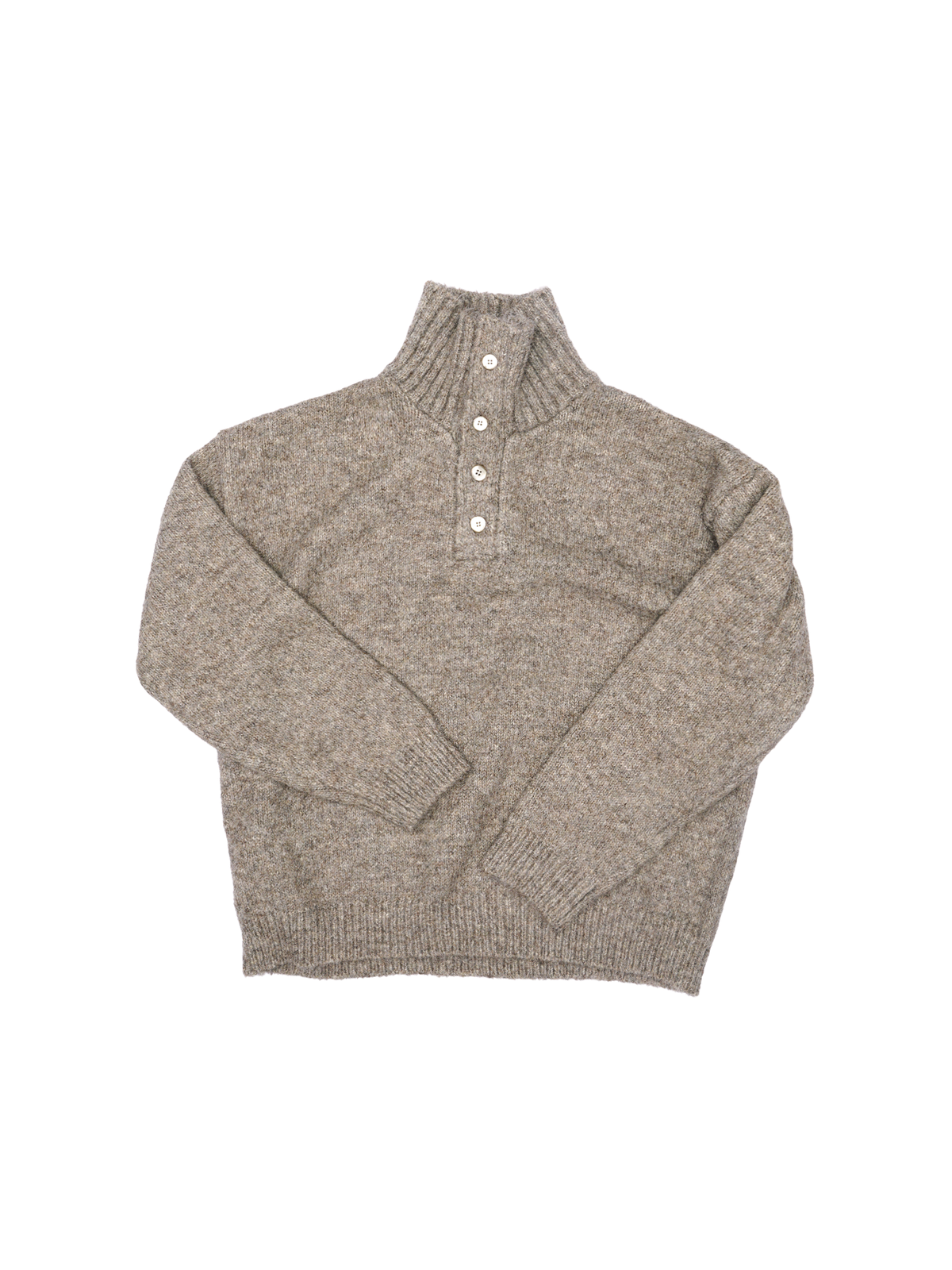 Button Funnel Knit in Khaki