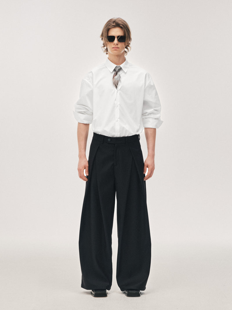 Pantalons à plis colonne