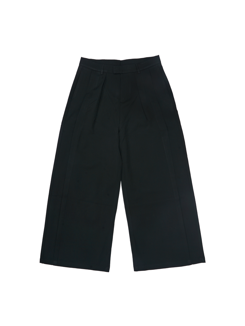Wide Pleat Culottes in Black