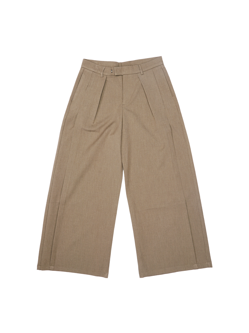 Wide Pleat Culottes in Khaki