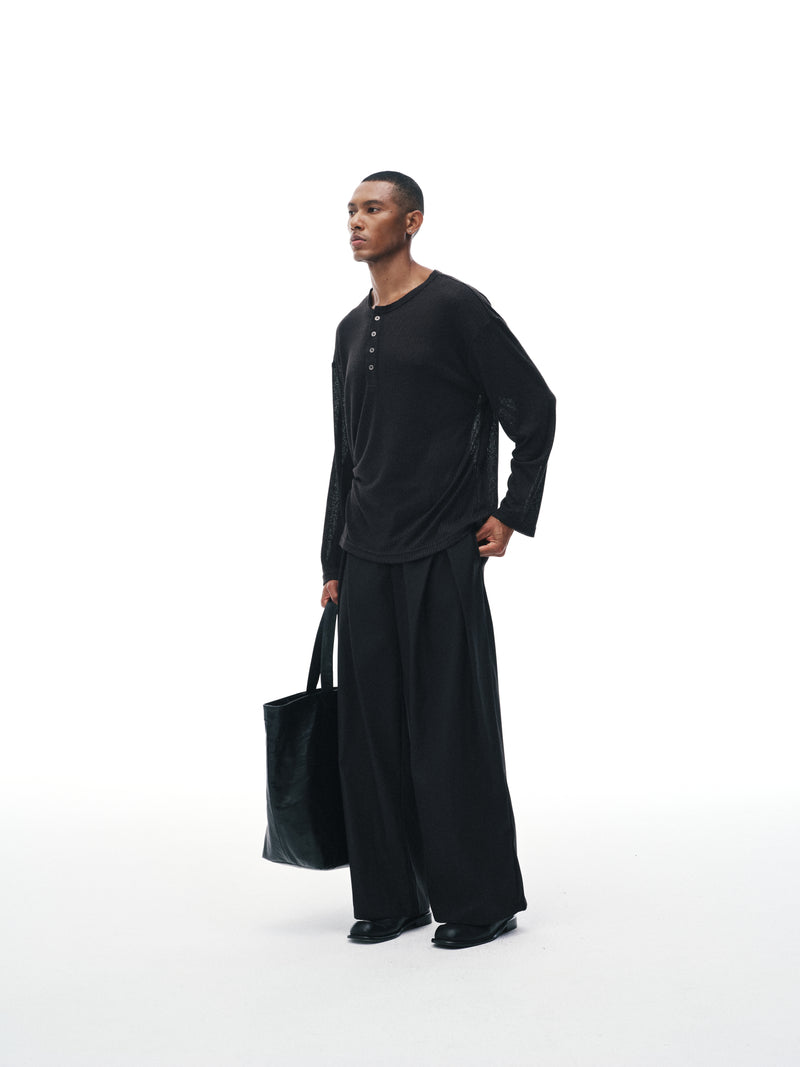 Pantalones con Pliegues de Columna