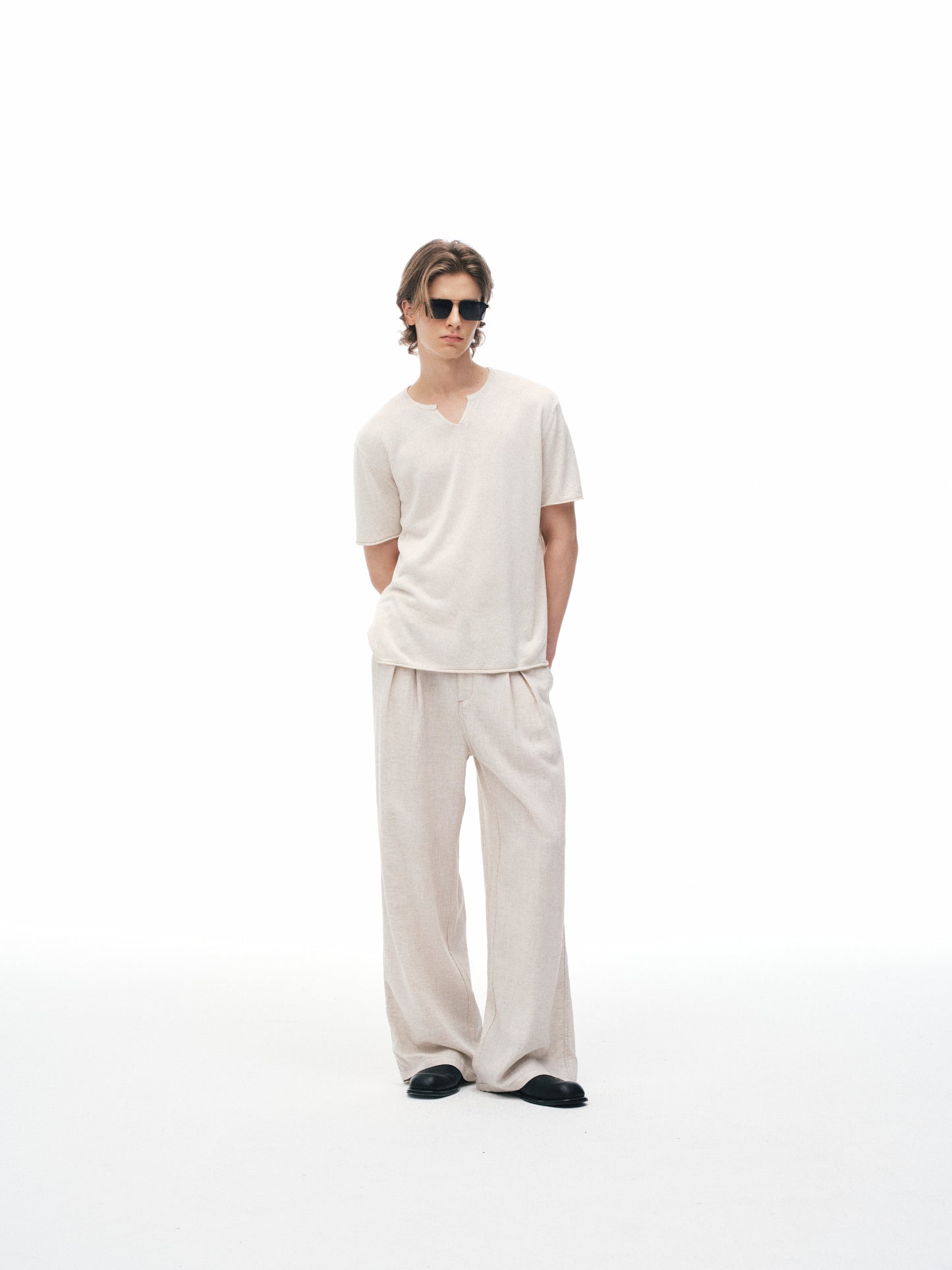 'No Meeting' Ramie Trousers