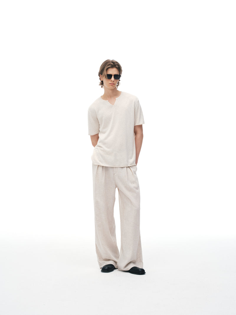 'No Meeting' Pantalones de ramie