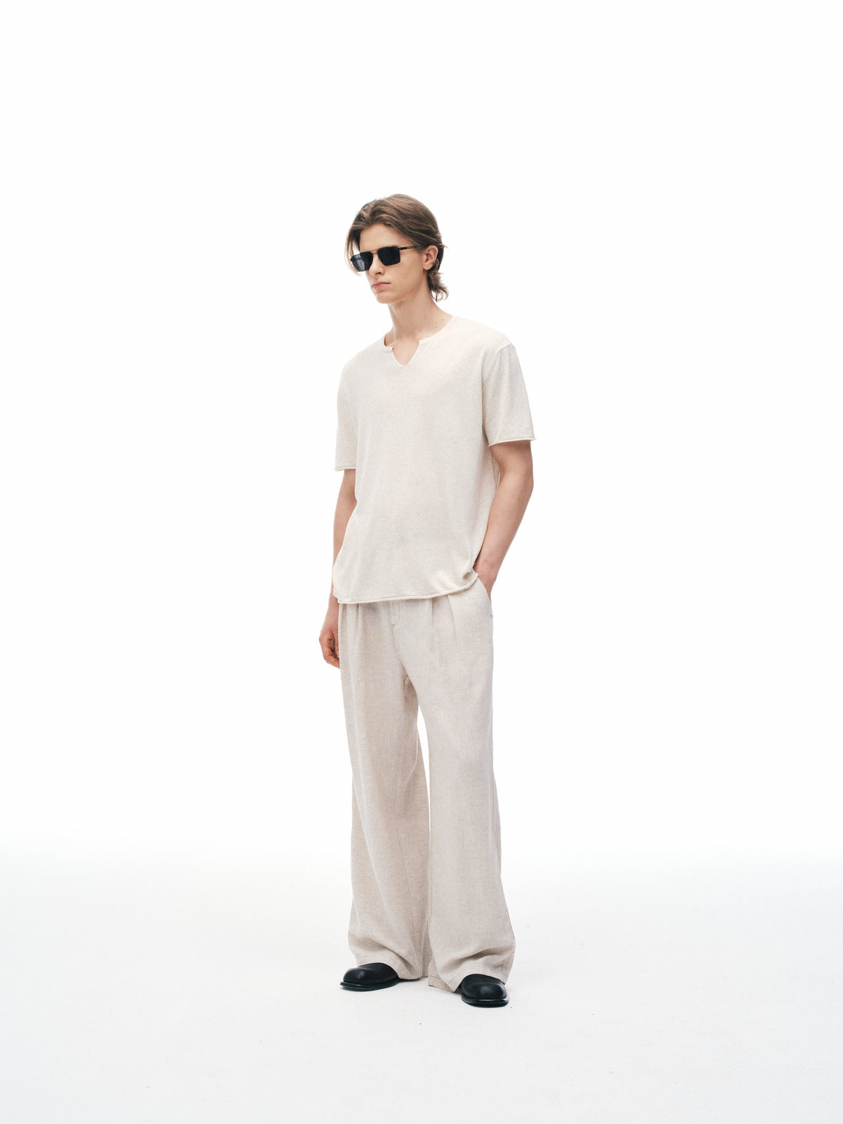 'No Meeting' Ramie Trousers